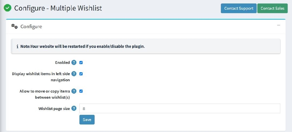 multiple wishlist configure